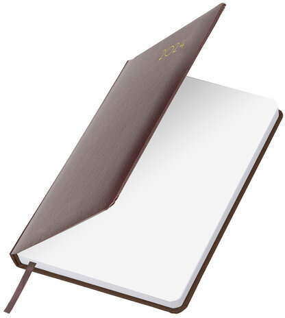 Ежедневник датированный 2024 А5 138x213 мм BRAUBERG "Select", балакрон, коричневый, 114880