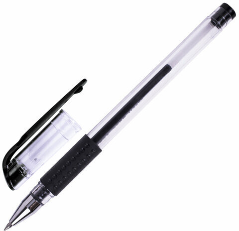 Ручки гелевые с грипом BRAUBERG "EXTRA GT", ЧЕРНЫЕ, НАБОР 4 штуки, стандартный наконечник 0,5 мм, линия 0,35 мм, 143924