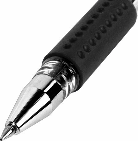 Ручки гелевые с грипом BRAUBERG "EXTRA GT", ЧЕРНЫЕ, НАБОР 4 штуки, стандартный наконечник 0,5 мм, линия 0,35 мм, 143924