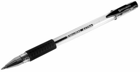 Ручки гелевые с грипом BRAUBERG "EXTRA GT", ЧЕРНЫЕ, НАБОР 4 штуки, стандартный наконечник 0,5 мм, линия 0,35 мм, 143924
