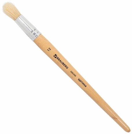 Кисть BRAUBERG, щетина, круглая, № 12, 200200