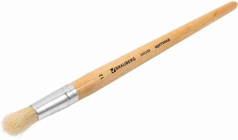 Кисть BRAUBERG, щетина, круглая, № 12, 200200