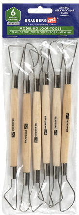 Стеки-петли для моделирования из дерева и металла, НАБОР 6 шт., BRAUBERG ART, 271168
