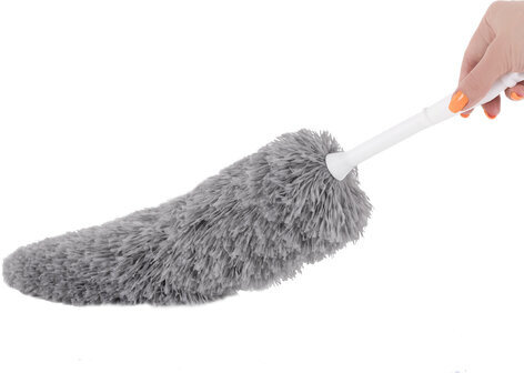 Пипидастр (сметка-метелка) для уборки пыли, метелка 35 см, рукоятка 20 см, серый, LAIMA, 608949