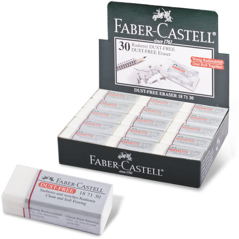 Ластик FABER-CASTELL "Dust Free", 41х18,5х11,5 мм, белый, прямоугольный, 187130