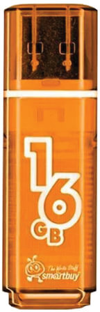 Флеш-диск 16 GB, SMARTBUY Glossy, USB 2.0, оранжевый, SB16GBGS-Or
