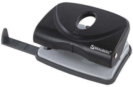Дырокол BRAUBERG "Original", до 20 листов, черный, 222539
