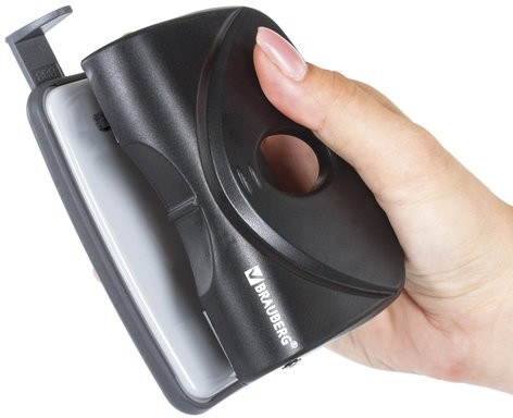 Дырокол BRAUBERG "Original", до 20 листов, черный, 222539