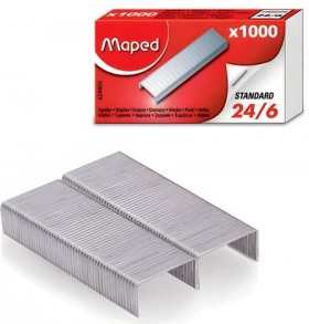 Скобы для степлера №24/6, 1000 штук, MAPED (Франция), до 20 листов, 324405