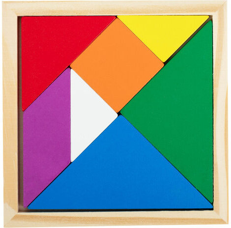 Головоломка развивающая деревянная "Танграм", 14х14 см, BRAUBERG KIDS, 665261