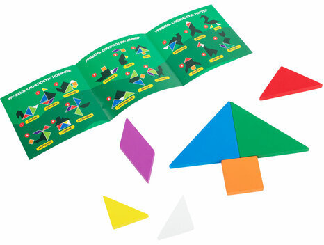 Головоломка развивающая деревянная "Танграм", 14х14 см, BRAUBERG KIDS, 665261
