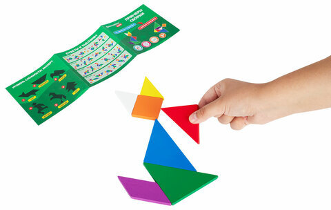 Головоломка развивающая деревянная "Танграм", 14х14 см, BRAUBERG KIDS, 665261