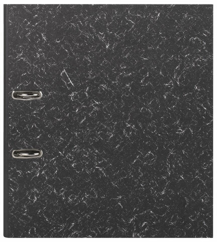 Папка-регистратор STAFF "EVERYDAY" с мраморным покрытием, 50 мм, без уголка, черный корешок, 224615