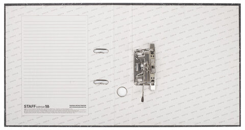 Папка-регистратор STAFF "EVERYDAY" с мраморным покрытием, 50 мм, без уголка, черный корешок, 224615