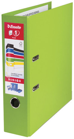 Папка-регистратор ESSELTE "VIVIDA Plus", А4+, с двухсторонним покрытием из пластика, 80 мм, зеленая, 81186