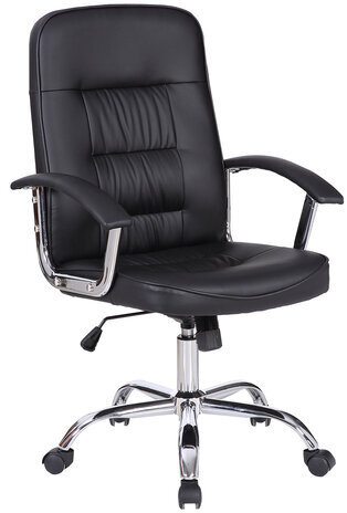 Кресло BRABIX "Bit EX-550", хром, экокожа, черное, 531838