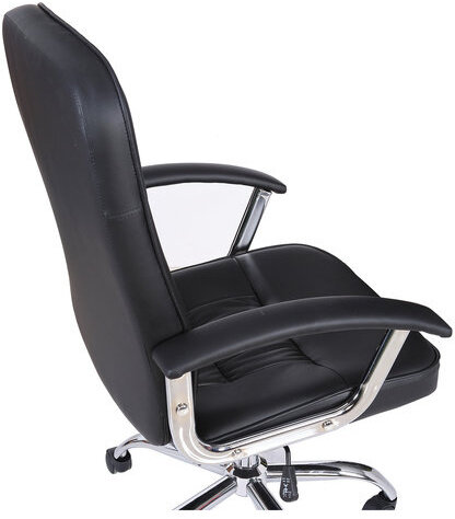 Кресло BRABIX "Bit EX-550", хром, экокожа, черное, 531838