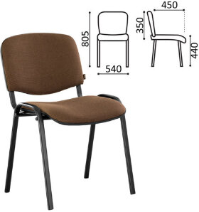 Стул для персонала и посетителей BRABIX &quot;Iso CF-005&quot;, черный каркас, ткань коричневая, 531973