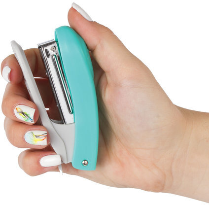 Степлер №10 BRAUBERG "Original", до 12 листов, с антистеплером, бирюзовый, 227765