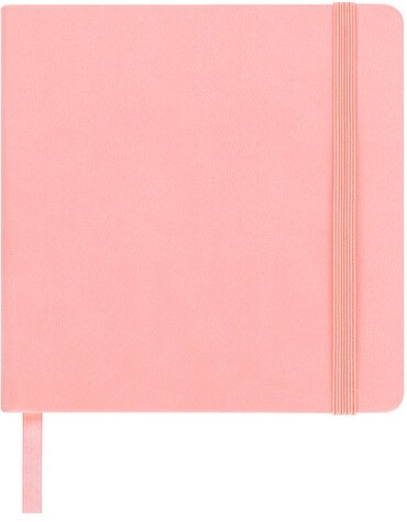 Скетчбук, слоновая кость 140 г/м2 120х120 мм, 80 л., КОЖЗАМ, резинка, BRAUBERG ART CLASSIC, пастель розовый, 116876