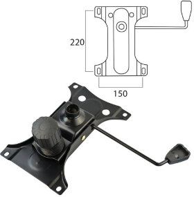 Механизм качания BRABIX "Топ-ган" для кресла, 150х220 мм, межцентровое расстояние крепежа, 532523