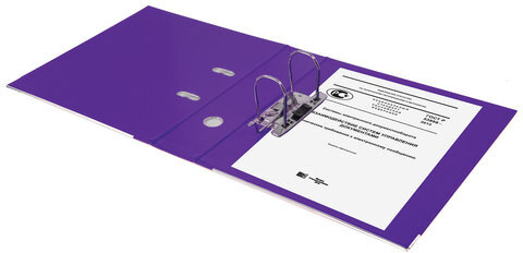 Папка-регистратор BRAUBERG "EXTRA", 75 мм, фиолетовая, двустороннее покрытие пластик, металлический уголок, 228577