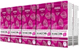 Платки носовые AMRA, 2-х слойные, 10 шт. х (СПАЙКА 10 пачек), П00067305