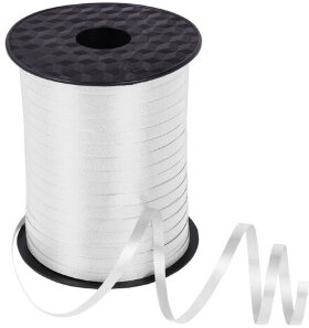 Лента упаковочная декоративная для шаров и подарков, 5 мм х 500 м, белая, ЗОЛОТАЯ СКАЗКА, 591808