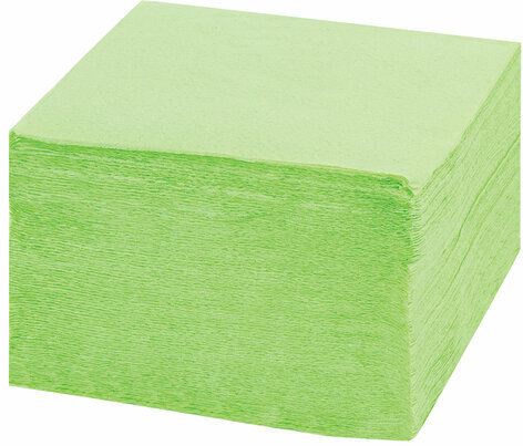 Салфетки бумажные 100 шт., 24х24 см, LAIMA/ЛАЙМА, зелёные (пастельный цвет), 100% целлюлоза, 111791