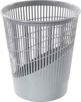 Корзина для бумаг, 11 л, сетчатая, серая, BRAUBERG, 230442