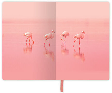 Блокнот МАЛЫЙ ФОРМАТ (100х150 мм) А6, BRAUBERG VISTA "Flamingo", под кожу, гибкий, тиснение фольга, 80 л., 112099