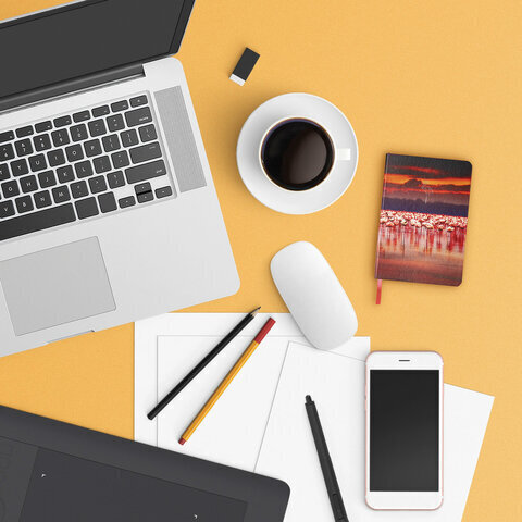 Блокнот МАЛЫЙ ФОРМАТ (100х150 мм) А6, BRAUBERG VISTA "Flamingo", под кожу, гибкий, тиснение фольга, 80 л., 112099