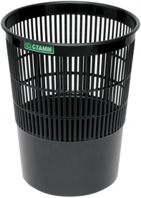 Корзина для бумаг, 14 л, сетчатая, черная, КР51
