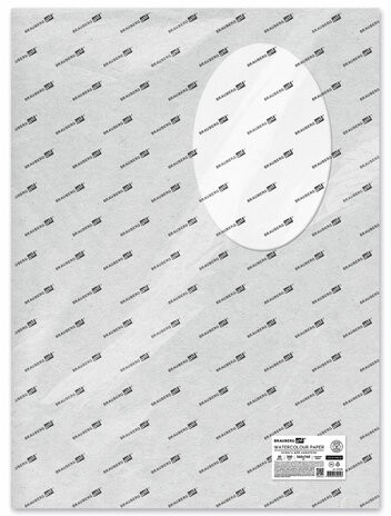 Бумага для акварели ХЛОПОК 100%, 300 г/м2, 560x760 мм, среднее зерно, 10 листов, BRAUBERG ART "PREMIERE", 113236