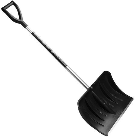 Лопата снегоуборочная пластиковая, 54х37 см, высота 130 см, с алюминиевым черенком и наконечником, №13