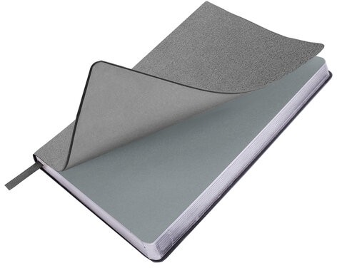 Ежедневник недатированный А5 138х213 мм BRAUBERG "Metallic", под кожу, 136 л., гибкий, серебряный, 113377