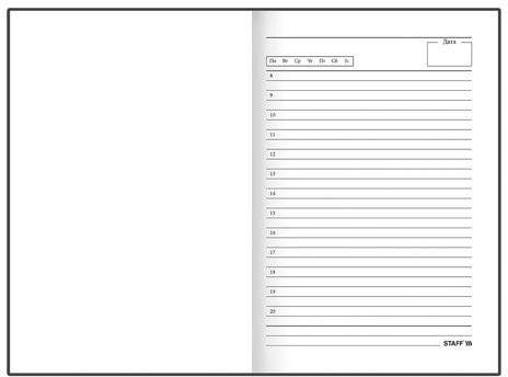 Ежедневник недатированный А5 (145х215 мм), ламинированная обложка с фольгой, 128 л., STAFF, "Butterfly", 113524