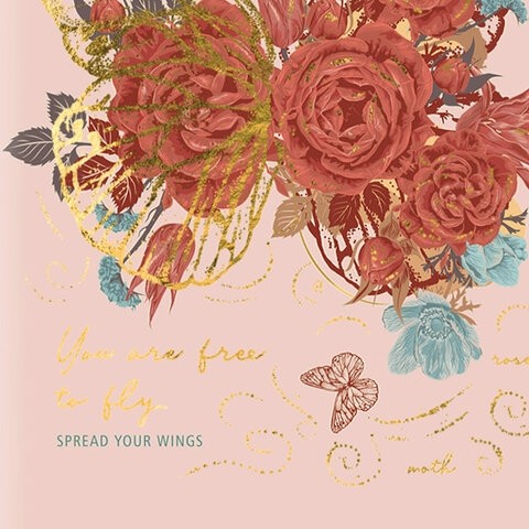 Ежедневник недатированный А5 (145х215 мм), ламинированная обложка с фольгой, 128 л., STAFF, "Butterfly", 113524