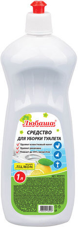 Средство для уборки туалета 1 л, ЛЮБАША &quot;Лимон&quot;, пуш-пул, 604791
