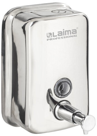 Дозатор для жидкого мыла LAIMA PROFESSIONAL INOX (гарантия 3 года), 0,5 л, нержавеющая сталь, зеркальный, 605394