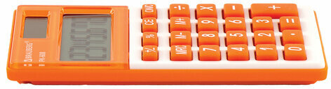 Калькулятор карманный BRAUBERG PK-608-RG (107x64 мм), 8 разрядов, двойное питание, ОРАНЖЕВЫЙ, 250522