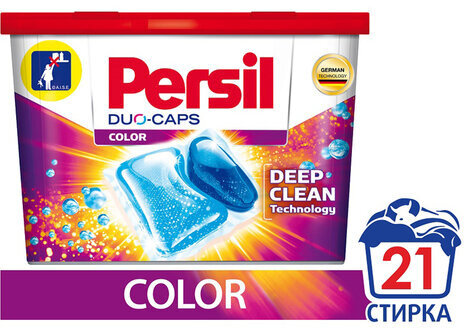 Средство для стирки в капсулах 21 шт. PERSIL (Персил) "Power caps Color", 2465300