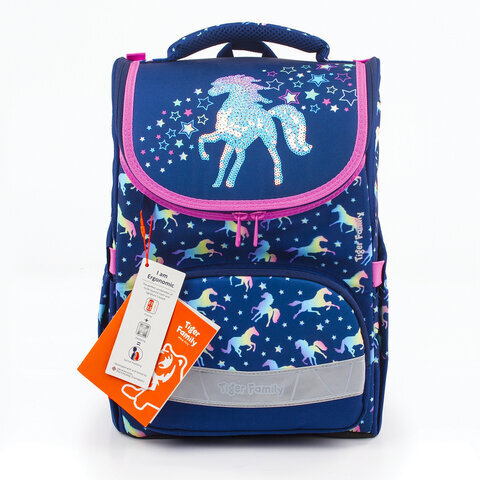 Ранец TIGER FAMILY для начальной школы, Earnest, "Rainbow Horse", 39х31х23 см, 228916, TGET-016A