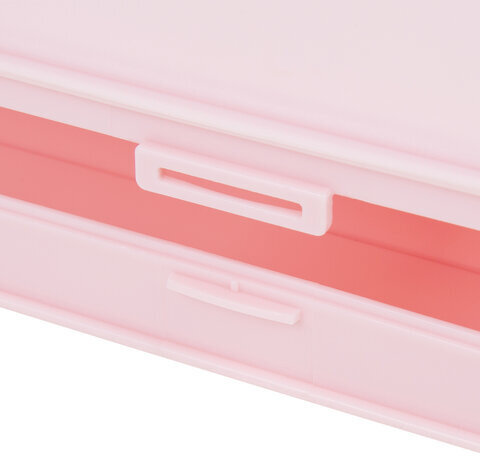 Пенал пластиковый BRAUBERG, пастельный розовый, наклейки в комплекте, 21х9х3 см, 272271