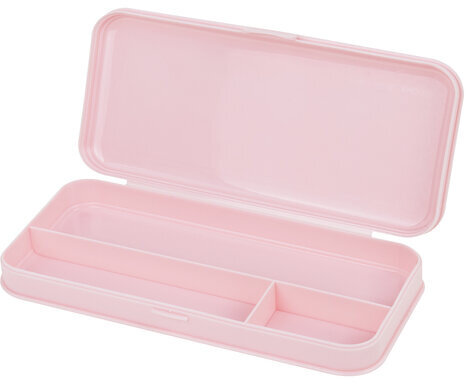 Пенал пластиковый BRAUBERG, пастельный розовый, наклейки в комплекте, 21х9х3 см, 272271