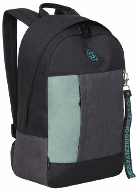 Рюкзак GRIZZLY школьный, укрепленная спинка, 1 отделение, для девочек, BLACK/MINT, 37,5х24х12 см, RXL-327-3/2