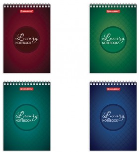 Блокнот МАЛЫЙ ФОРМАТ (97х145 мм) А6, 60 л., гребень, картон, клетка, BRAUBERG, "Люксовый блокнот", 129829