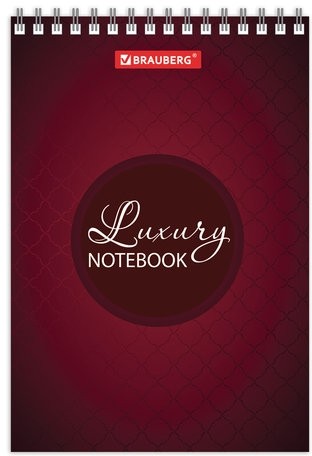 Блокнот МАЛЫЙ ФОРМАТ (97х145 мм) А6, 60 л., гребень, картон, клетка, BRAUBERG, "Люксовый блокнот", 129829