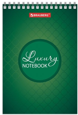 Блокнот МАЛЫЙ ФОРМАТ (97х145 мм) А6, 60 л., гребень, картон, клетка, BRAUBERG, "Люксовый блокнот", 129829
