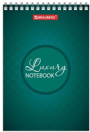 Блокнот МАЛЫЙ ФОРМАТ (97х145 мм) А6, 60 л., гребень, картон, клетка, BRAUBERG, "Люксовый блокнот", 129829